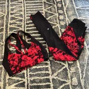 Lululemon matching sports bra and leggings